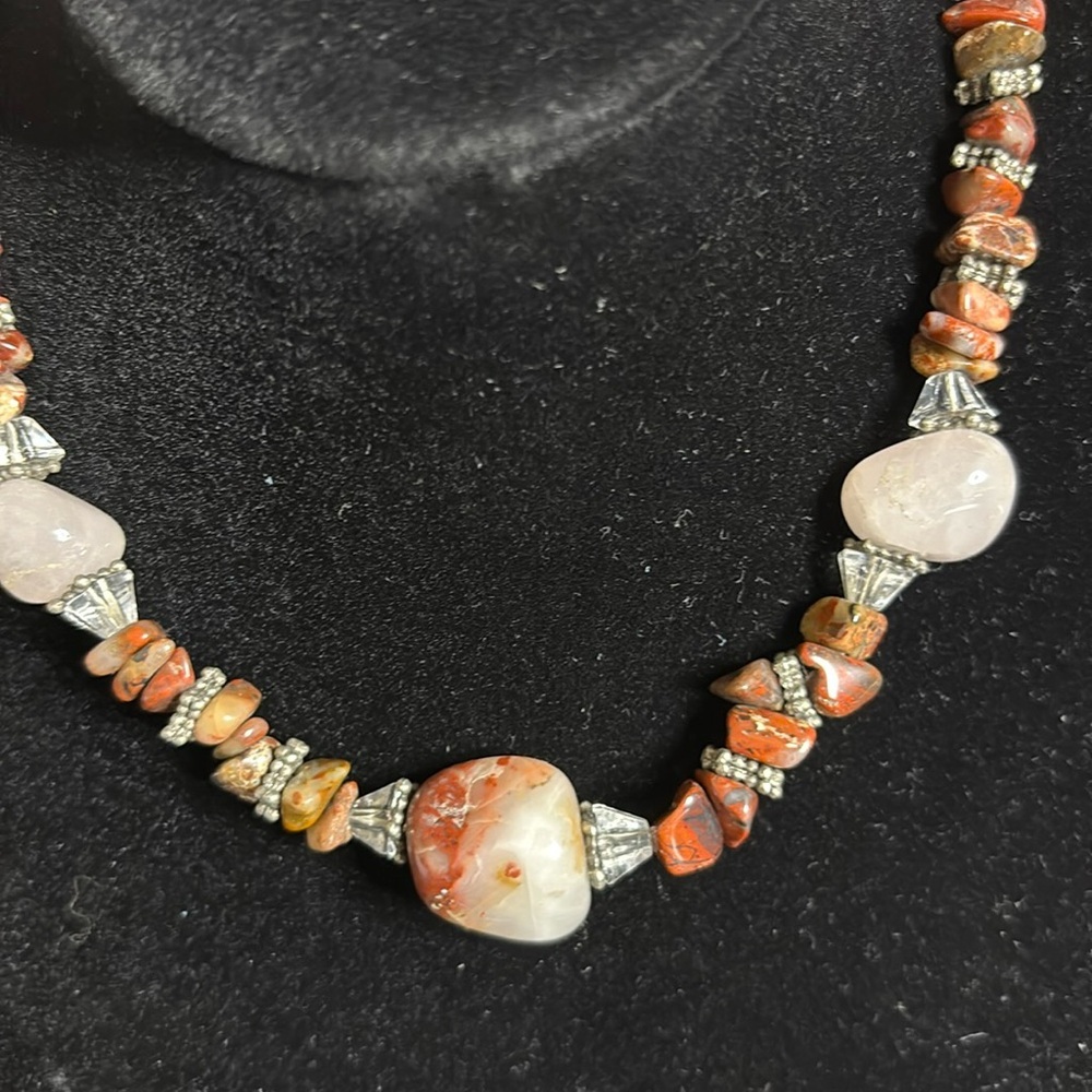 Gemstone Sunstone Chip-Bead Boho Toggle Closure N… - image 2